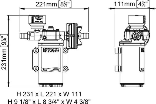 Marco Αντλία Πρεσοστατική Αυτόματη 26,0lpm 36.3psi 12/24v Up6/e