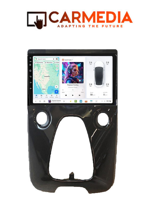 Carmedia Автомобилна Аудио Система (Блутут/USB/WiFi/GPS/Apple-Carplay/Android-Auto) с Тъчскрийн 9"