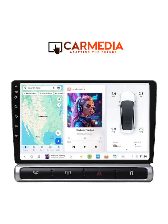 Carmedia Ηχοσύστημα Αυτοκινήτου για Citroen C3 / DS3 2018-2023 (Bluetooth/USB/WiFi/GPS/Apple-Carplay/Android-Auto) με Οθόνη Αφής 9"