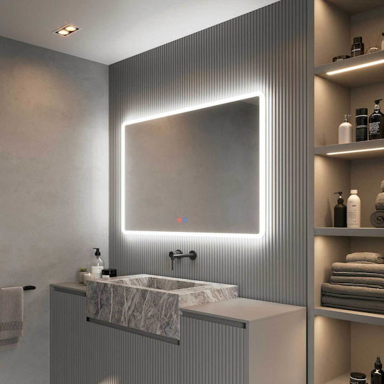 Imex Квадратно Огледало За Баня LED От Метал 60x80см