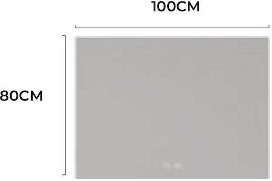 Imex Oglindă Pătrată De Baie Cu Lumini LED Din Metal 100x80cm