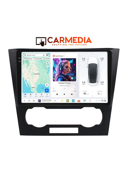 Carmedia Автомобилна Аудио Система (Блутут/USB/AUX/WiFi/GPS/Apple-Carplay/Android-Auto) с Тъчскрийн 9.5"