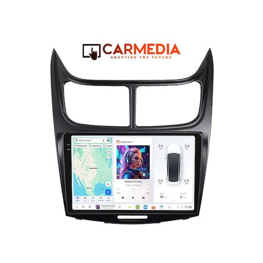 Carmedia Ηχοσύστημα Αυτοκινήτου για Chevrolet Sail Chevrolet Sail 2009-2014 (Bluetooth/USB/AUX/WiFi/GPS/Apple-Carplay/Android-Auto) με Οθόνη Αφής 9.5"