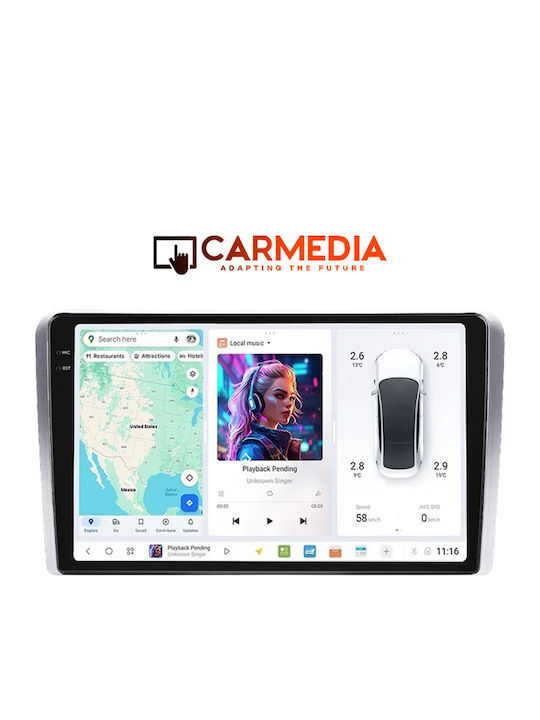 Carmedia Ηχοσύστημα Αυτοκινήτου για Alfa Romeo Mito 2008 (Bluetooth/USB/AUX/WiFi/GPS/Apple-Carplay/Android-Auto) με Οθόνη Αφής 9.5"