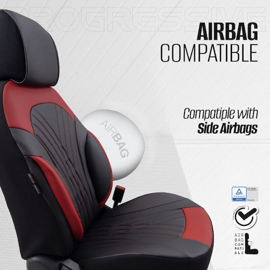 Auto Gs Σετ Καλύμματα Αυτοκινήτου 11τμχ Δερματίνη Design Μαύρα