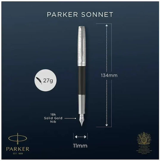Parker Ρ Sonnet Πένα Γραφής Medium Μαύρη