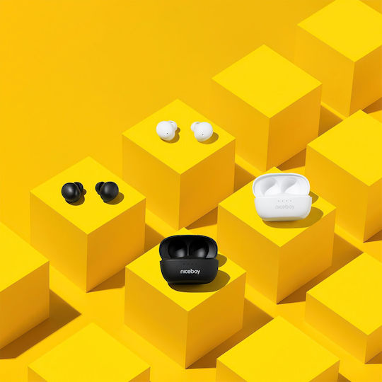 Niceboy Podsie 4 Pop In Ear Bluetooth Безжични Слушалки с Устойчивост на Изпотяване и Калъф за Зареждане Розови