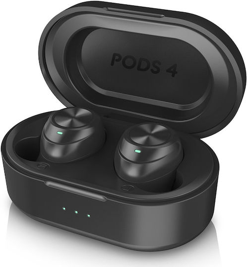 Niceboy Hive Pods 4 In-ear Casti Bluetooth Handsfree cu Rezistență la Transpirație și Husă de Încărcare Negre