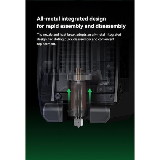 E3d Obsidian Duză 0.6 Mm Creality K2 Imprimantă 3D – 4 Canale Debit Mare Titan Heatbreak Oțel + Inserție E3dlc Compatibil Filamente Abrazive și Flexibile Schimb Rapid Performanță Stabilă