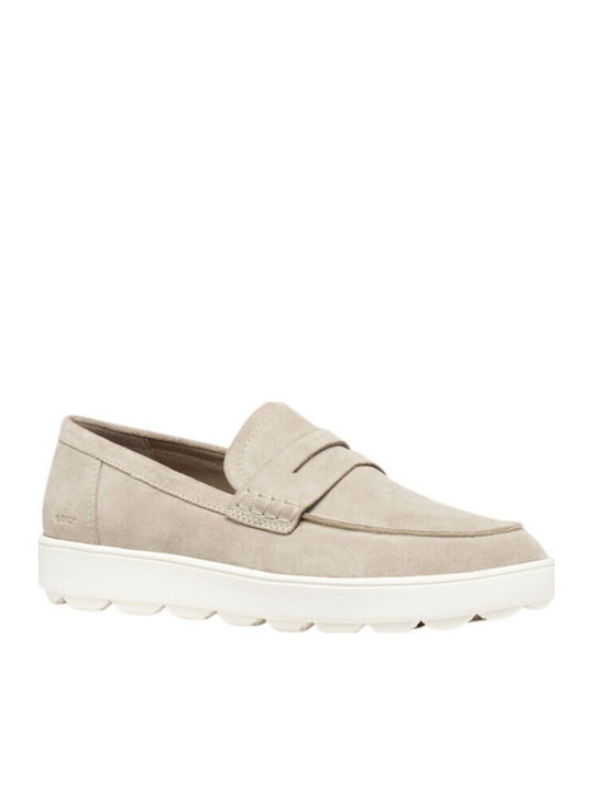Geox U Spherica Ecub-1 B Loafers Bărbătești Din Piele În Culoare Bej