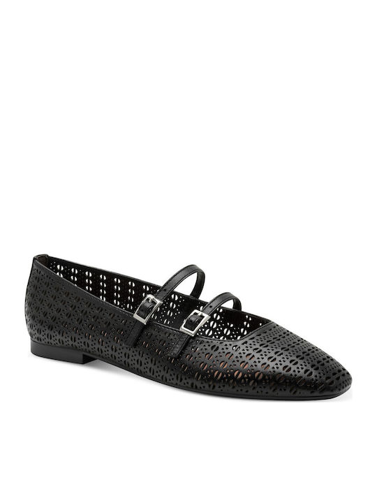 Damen Ballerinas Mit Riemen in Schwarz Farbe