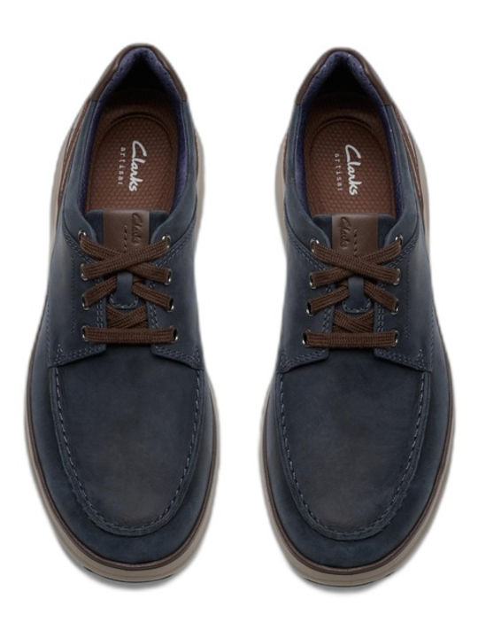 Mullan Moc Navy Leather Men's Casual Shoes Blue
