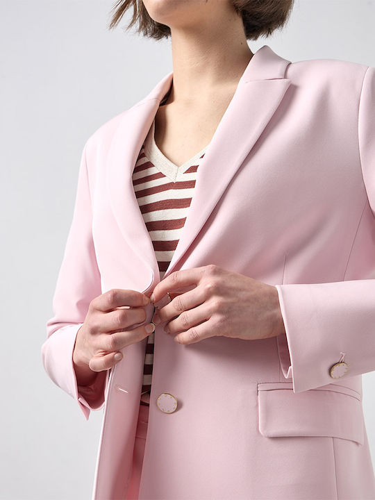 Passager Women's Crepe Waisted Blazer Pink