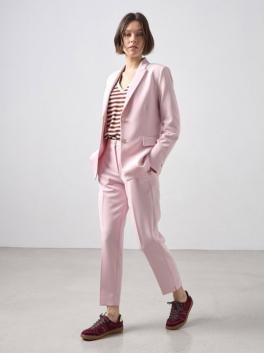 Passager Women's Crepe Waisted Blazer Pink