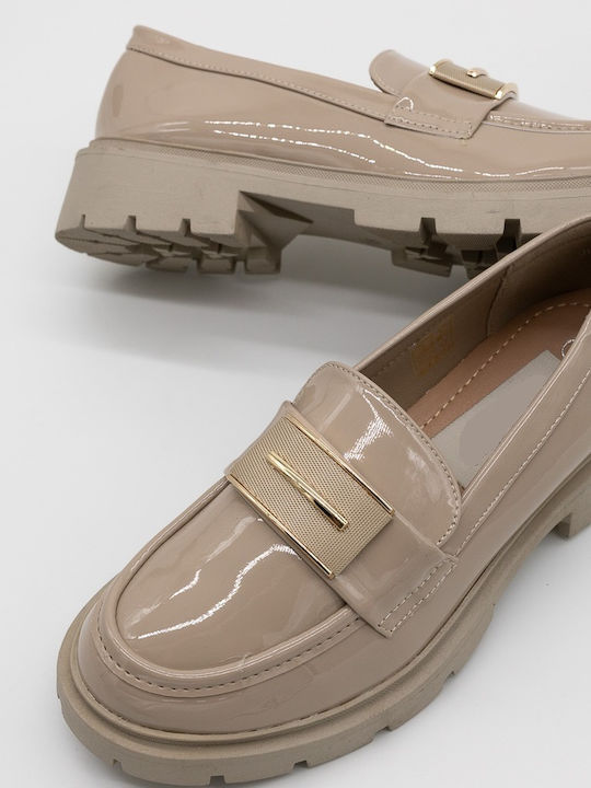 Λουστρίνι Γυναικεία Loafers σε Μπεζ Χρώμα