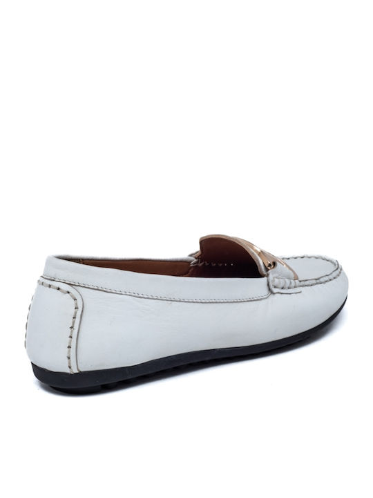 Mocasini Dama Din Piele Albă