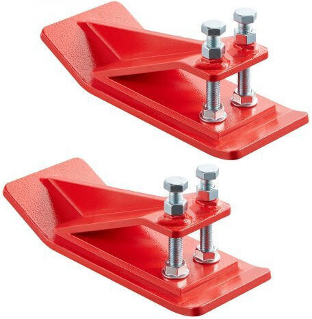 Vevor Tractor Bucket Protector 2pcs Heavy Duty Steel Bucket Edge Protectors Edge Tamer Anti-skid Device Double Hexagon Lock Nuts Bolts Snow Leave Removal & Spreading Gravel Red