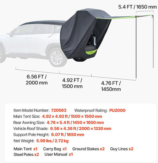 Vevor Camping Tent Car