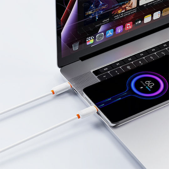 XO USB 2.0 Cable USB-C male - USB-C 60W PD Λευκό 1m 16.005.0406