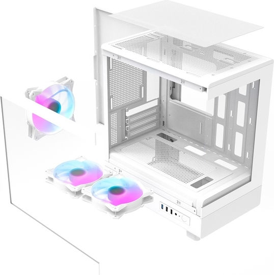 Darkflash Gaming Micro Tower Κουτί Υπολογιστή με Πλαϊνό Παράθυρο Λευκό