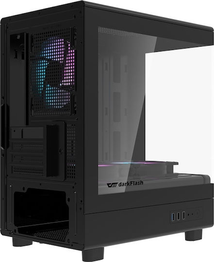 Darkflash Gaming Micro Tower Κουτί Υπολογιστή με Πλαϊνό Παράθυρο Μαύρο