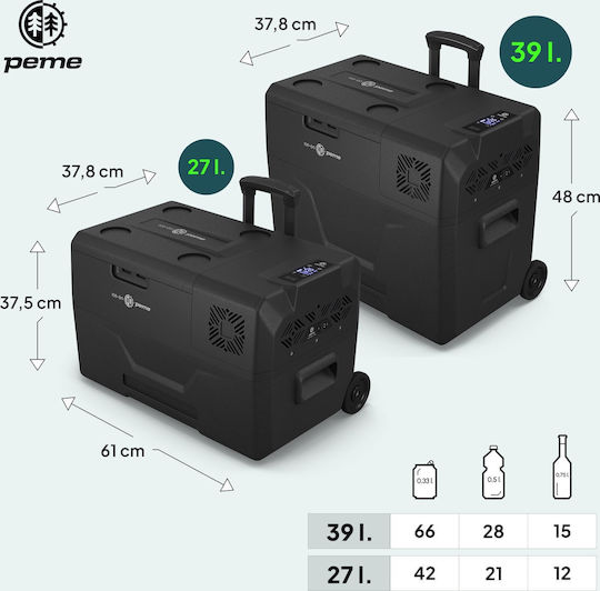 Peme Expedition 30 Φορητό Ψυγείο 27lt 12V / 24V Μαύρο
