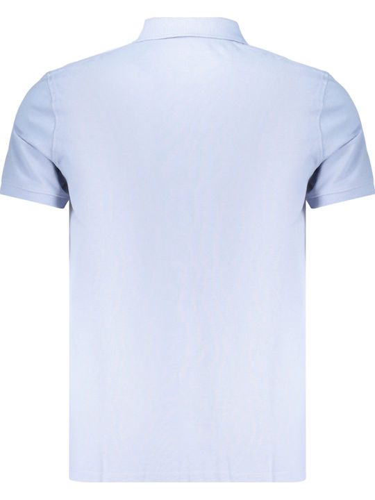 Millers River Pique Polo Herrenbluse Kurzarm Blau
