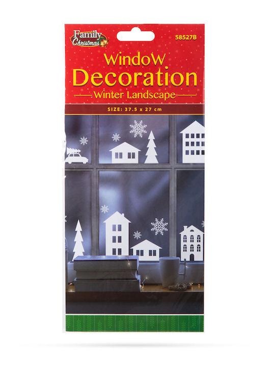 Christmas Window Decoration Winter Landscape 37.5 X 27 Cm
