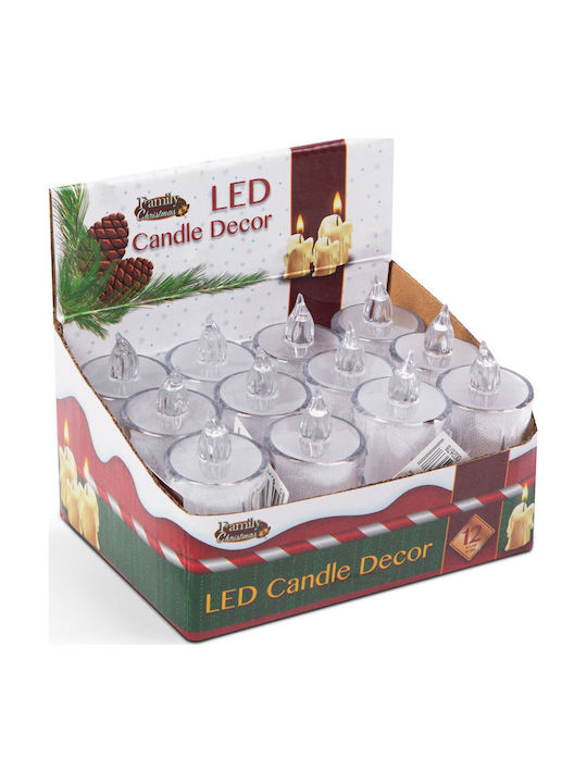 Lumânare De Crăciun Din Plastic Albă Led 7.5x3.6cm