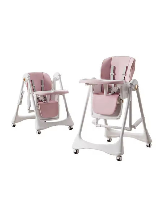 Little Mom Klapbares Baby Hochstuhl 3 in 1 Rosa