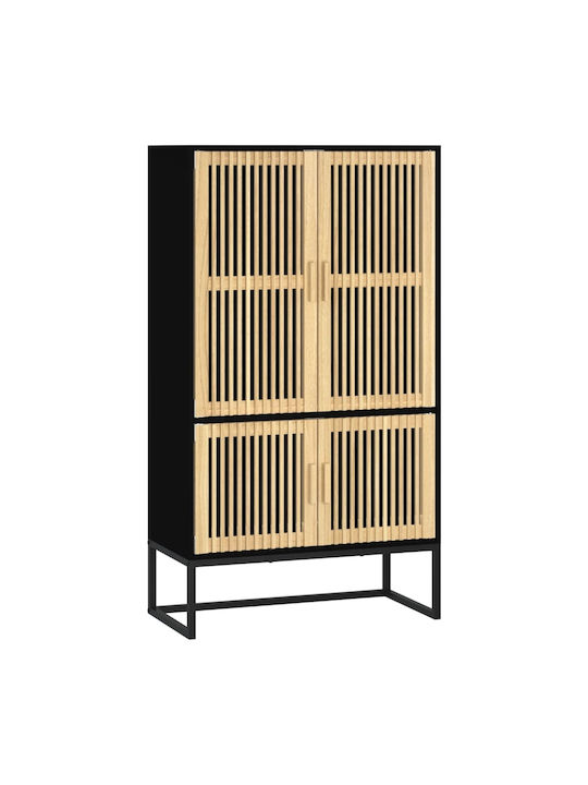 Βιβλιοθήκη Μαύρη 70x35x125εκ.