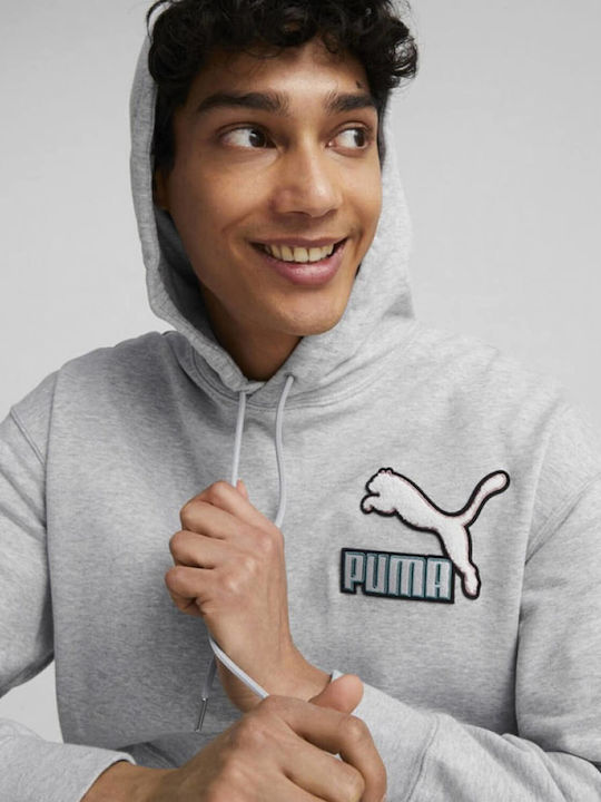 Puma Fandom Sweatshirt with Hood Gray