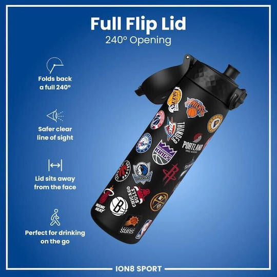 Ion8 Детска Бутилка За Вода NBA Пластмасова SLIM 500ml