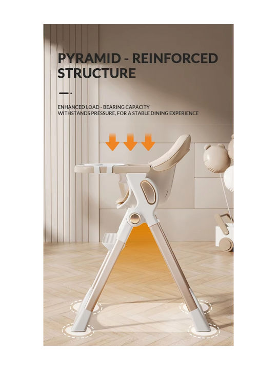 Little Mom Foldable Baby Highchair White