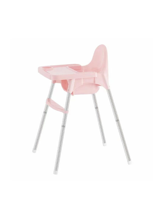 Alista Home Scaun Înalt De Masă Bebe Cu Înălțime Reglabilă Roz