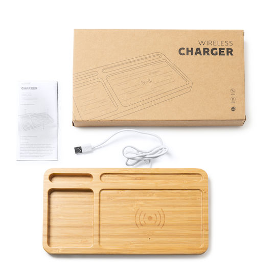 Ασύρματος Φορτιστής (Qi Pad) Καφέ (CORE BAMBOO)