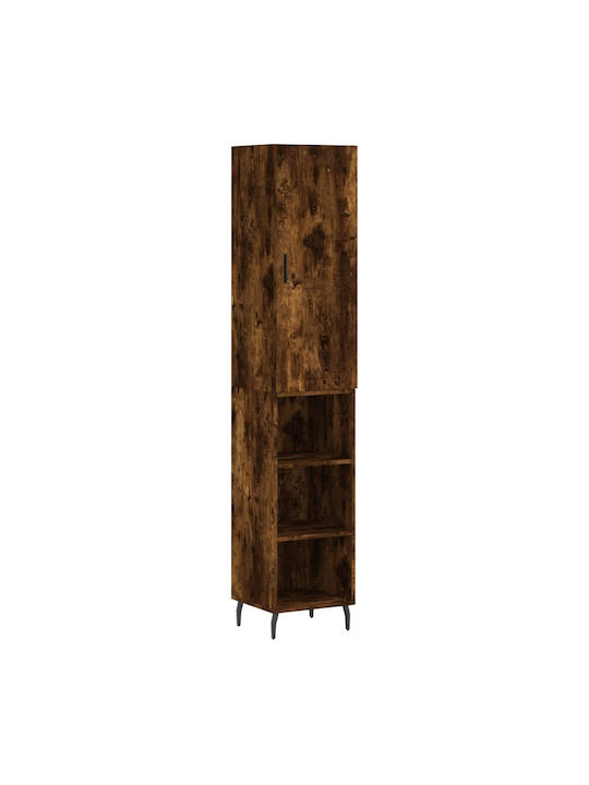 vidaXL Bibliothek Rauch Eiche 34.5x34x180cm