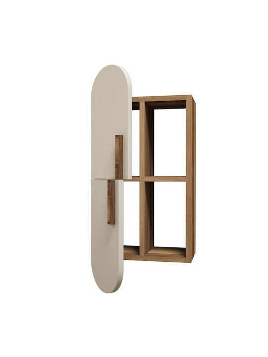 Rose Wall Living Room Cabinet Made of Particle Board Brown/Cream 60x35x80cm