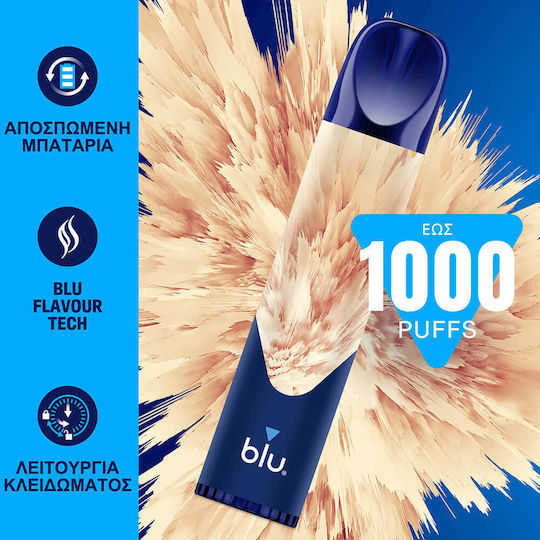 MyBlu Единично Употребимо Електронно Цигара 1000 Вдишвания Creamy Tobacco 2ml 20mg Син