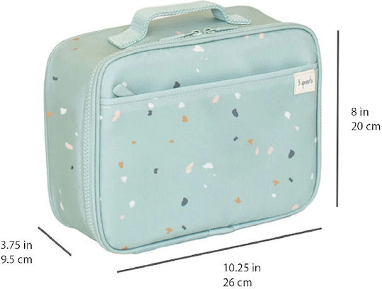 3 Sprouts School Insulated Hand Lunch Bag 4lt Green 20 x 9.5 x 26cm