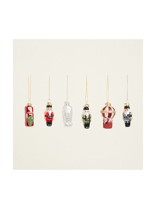 Toy Airplane Glass Christmas Tree Ornament 7cm