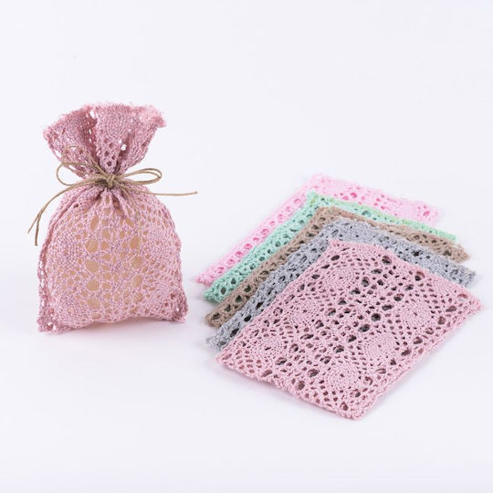 Beauty Home Fabric Pouch for Gift Gray 12x17cm.