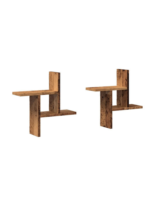 Wall Shelves Brown 2 Pieces 38x12x38 cm