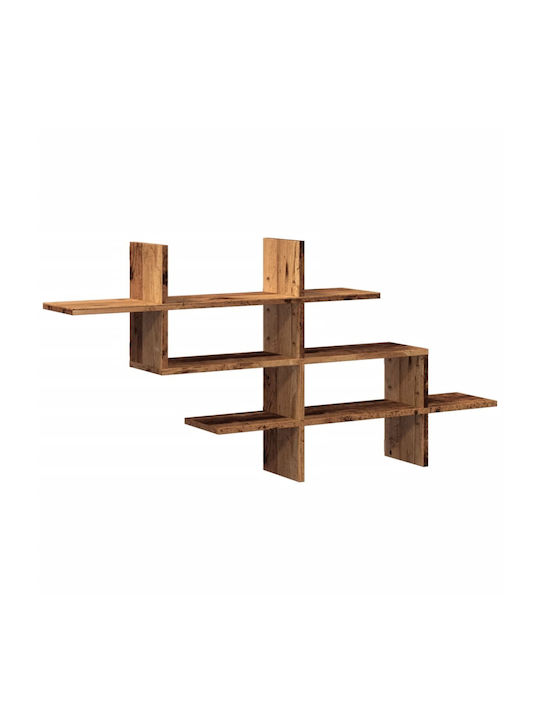 Vidaxl Ραφιέρα Τοίχου Όψη Παλαιού Ξύλου 124,5x18x60,5cm Μοριοσανίδα 1 Τεμ Καφέ