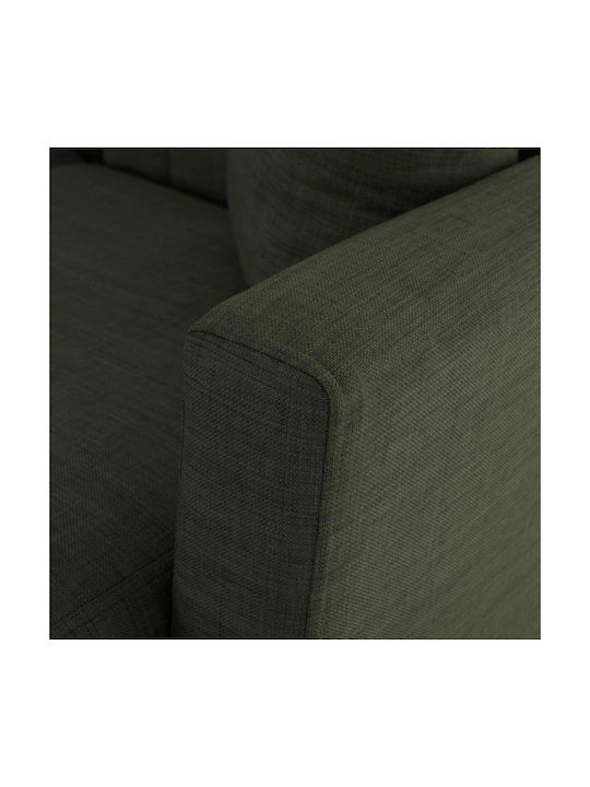 Ghufran Corner Couch Bed with Reversible Angle & Storage Space Dark Olive 200x133x77 cm