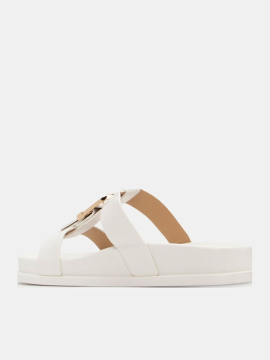Sandale Casual Damă Flatforme Albe