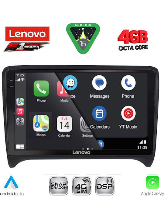 Lenovo Lenovo Auto-Audiosystem für Audi TT 2007-2015 Bluetooth USB Eingebautes Wi-Fi GPS Apple CarPlay Android Auto mit 9 Zoll Touchscreen SSQ 9009_CPA