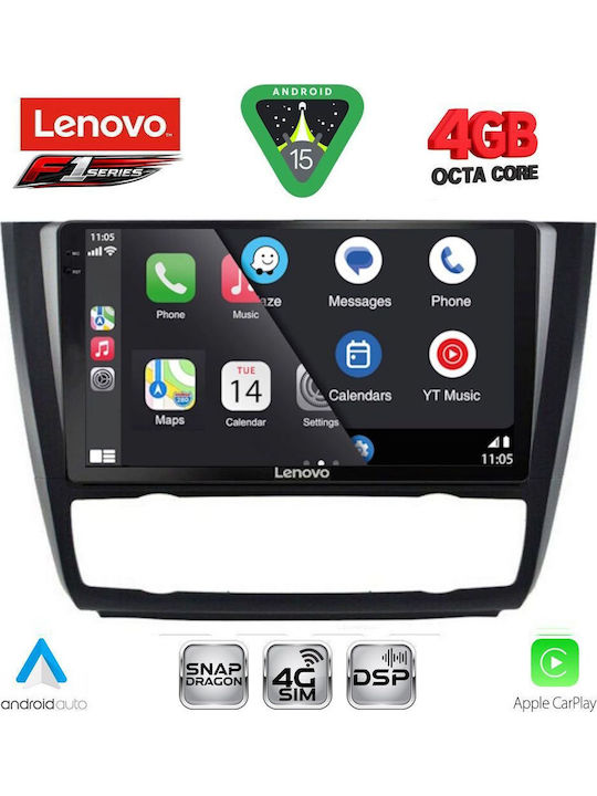 Lenovo Car Audio System for BMW Series 1 2004-2013 with Clima Bluetooth USB WiFi GPS Apple CarPlay Android Auto with 9" Touch Screen