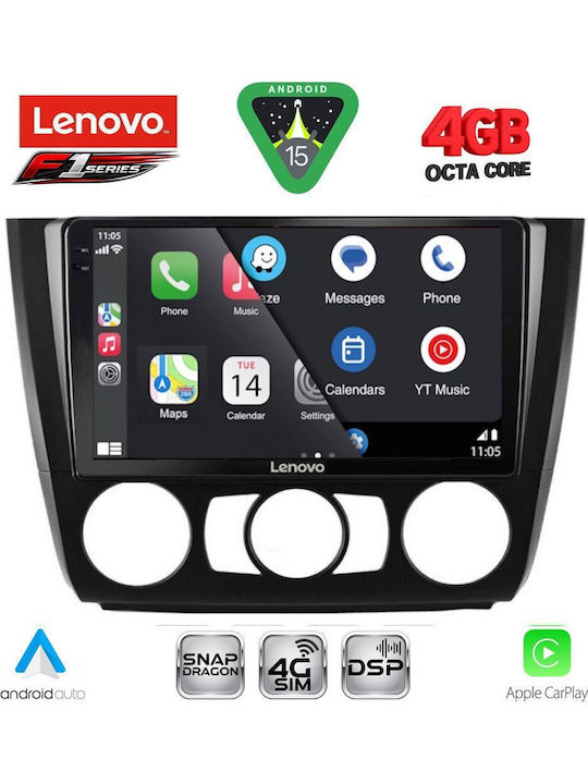 Lenovo Car Audio System for BMW Series 1 2004-2013 with A/C Bluetooth USB WiFi GPS Apple CarPlay Android Auto with 9" Touch Screen