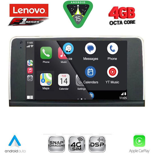 Lenovo Ηχοσύστημα Αυτοκινήτου για BMW X5 (E70) / X6 (E71) 2009-2013 (Bluetooth/USB/WiFi/GPS/Apple-Carplay/Android-Auto) με Οθόνη Αφής 9"